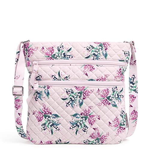 Cotton Triple Zip Hipster Crossbody Purse P8419