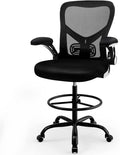 Black Height Adjustable Mesh Drafting Chair R9408