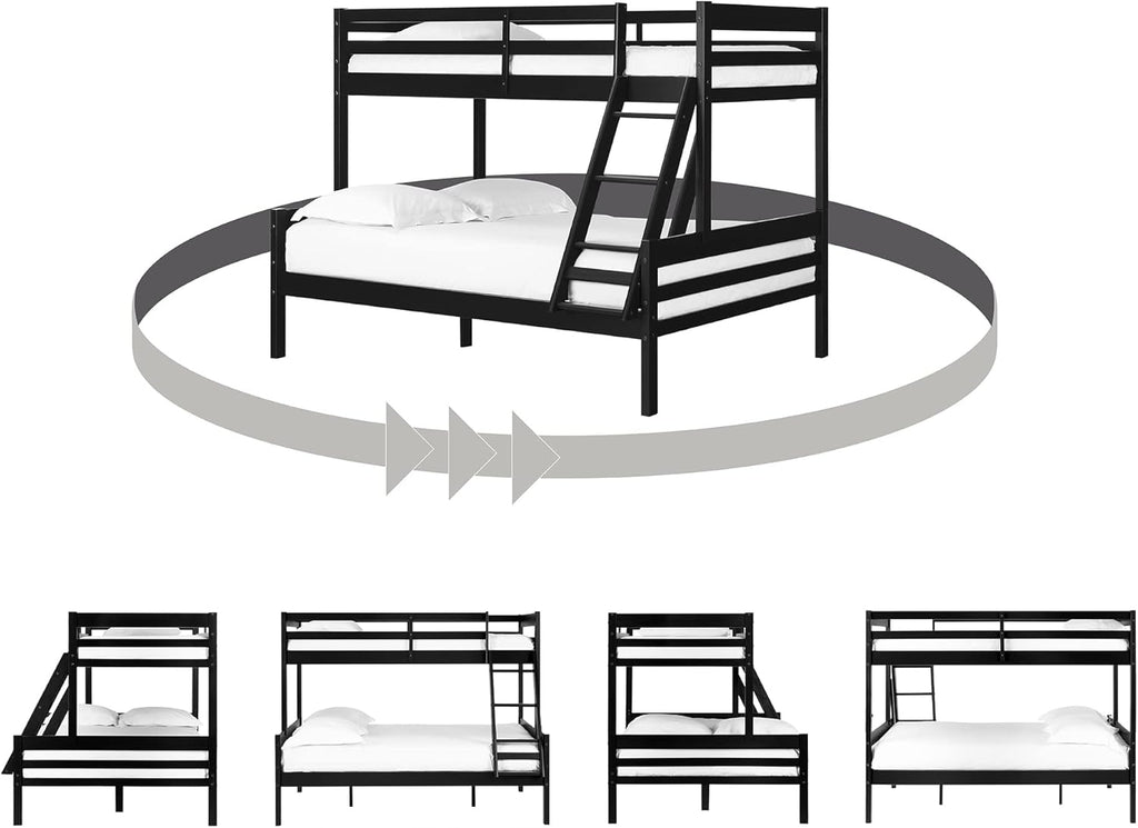 Matte Black Twin on Full Bunk Bed K103