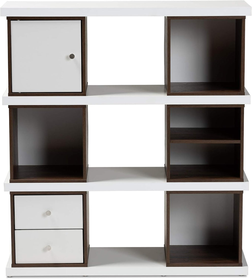 White/Walnut Bookcases M3119