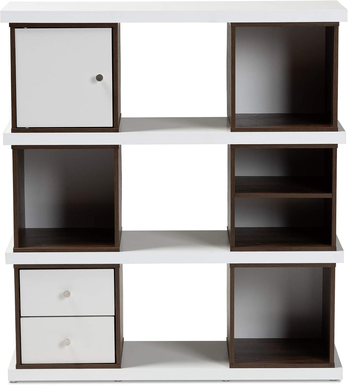 White/Walnut Bookcases M3119