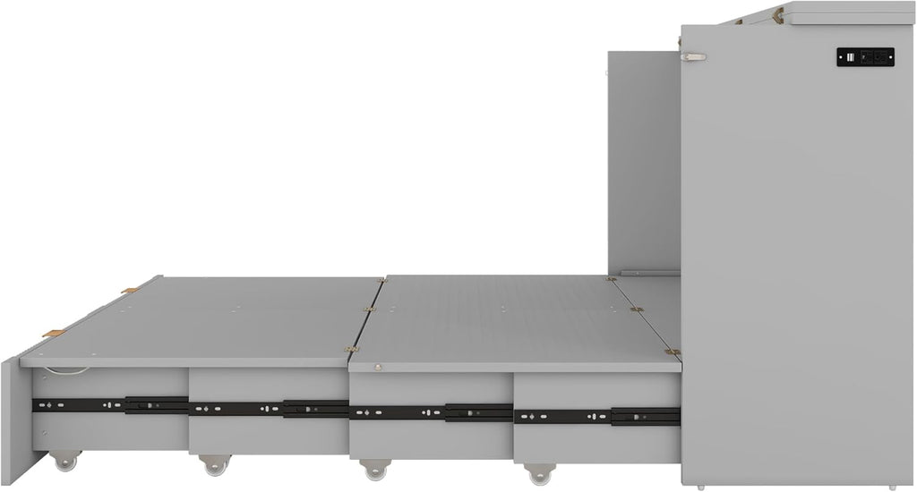 Gray Full Size Murphy Bed with Storage Drawers G801048