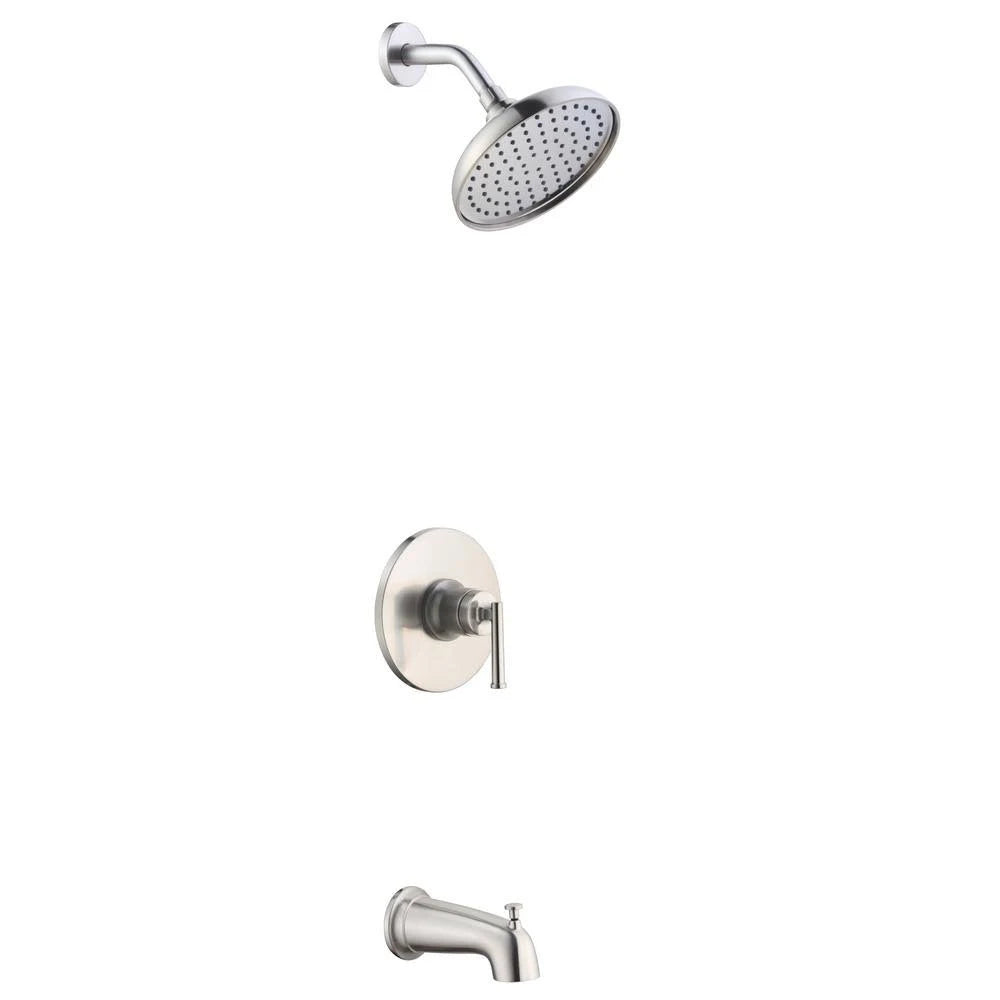 Single-Handle 1-Spray Tub and Shower Faucet in Brushed Nickel D303056