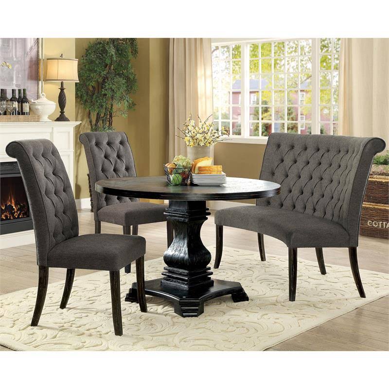 Gray Fabric Side Chair Set of 2 N614