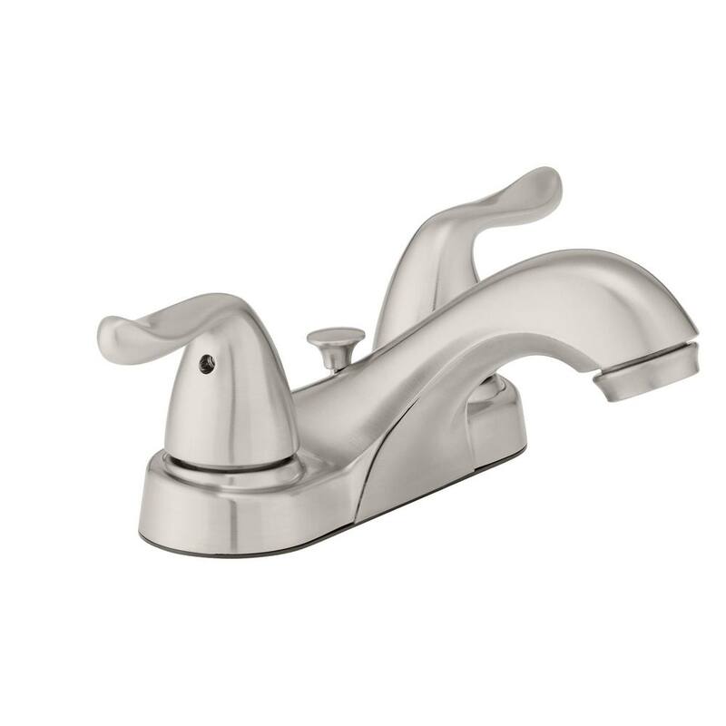 4 in. Centerset Double Handle Low-Arc Bathroom Faucet Brushed Nickel J6432