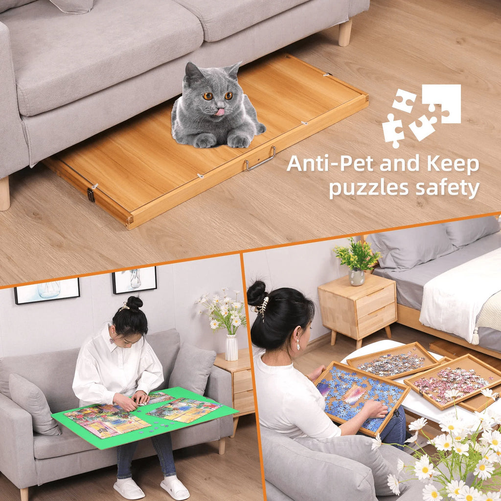 1500pcs 4 Drawer Tilting Puzzle Table Q13745