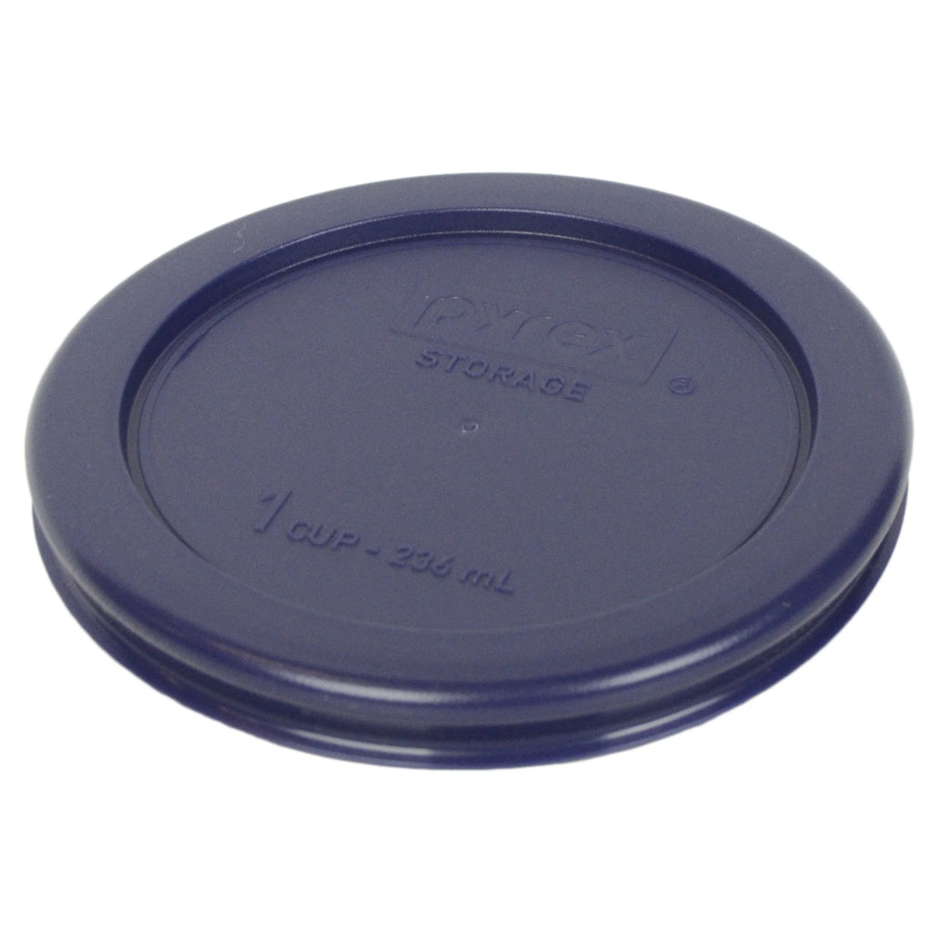 Clear 1-Cup Round Glass Food Storage Bowl with Blue Lid 2-Pack Z721662