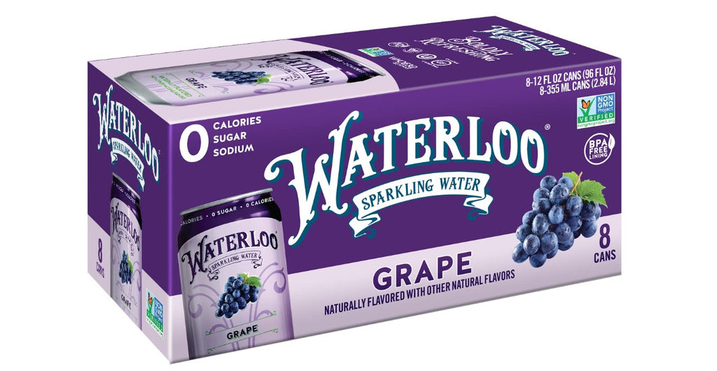 Waterloo Sparkling Water Flavor Grape, 12 Ounce - Pack Of 24 T916
