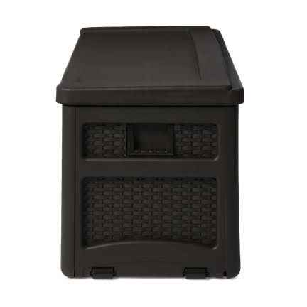 73 Gallon Resin Wicker Deck Box with Seat T406