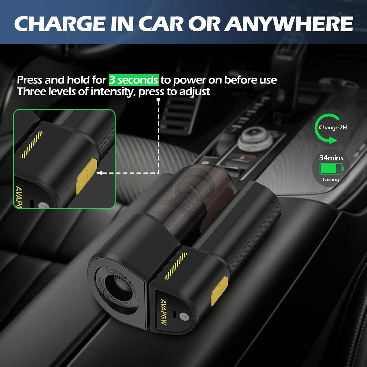 8 in 1 Cordless Car Vacuum 18000 PA Portable Hand Vacuum with 8 Nozzles Q87259
