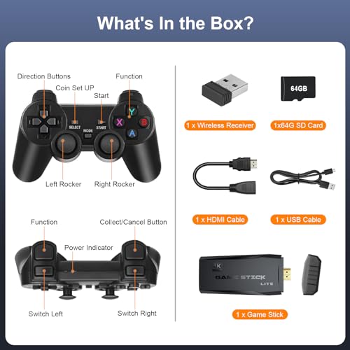 Retro Gaming Console with 15 Built-In Emulators 4K HDMI Output Q662