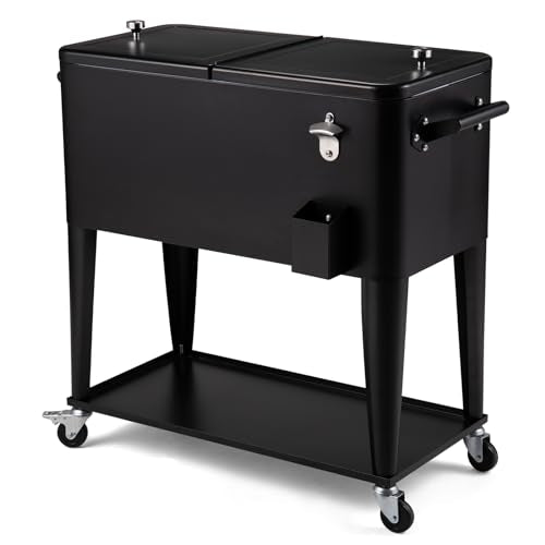 80 Quart Rolling Cooler Cart on Wheels M81024