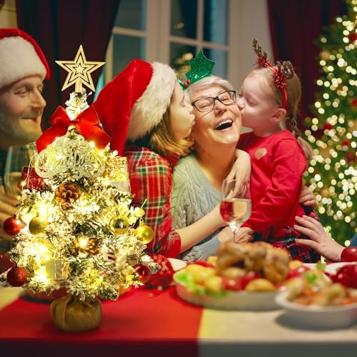 24 Inch Green Artificial Tabletop Christmas Tree with LED Lights F492187