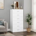 White 6 Drawer Wood Dresser Q6548