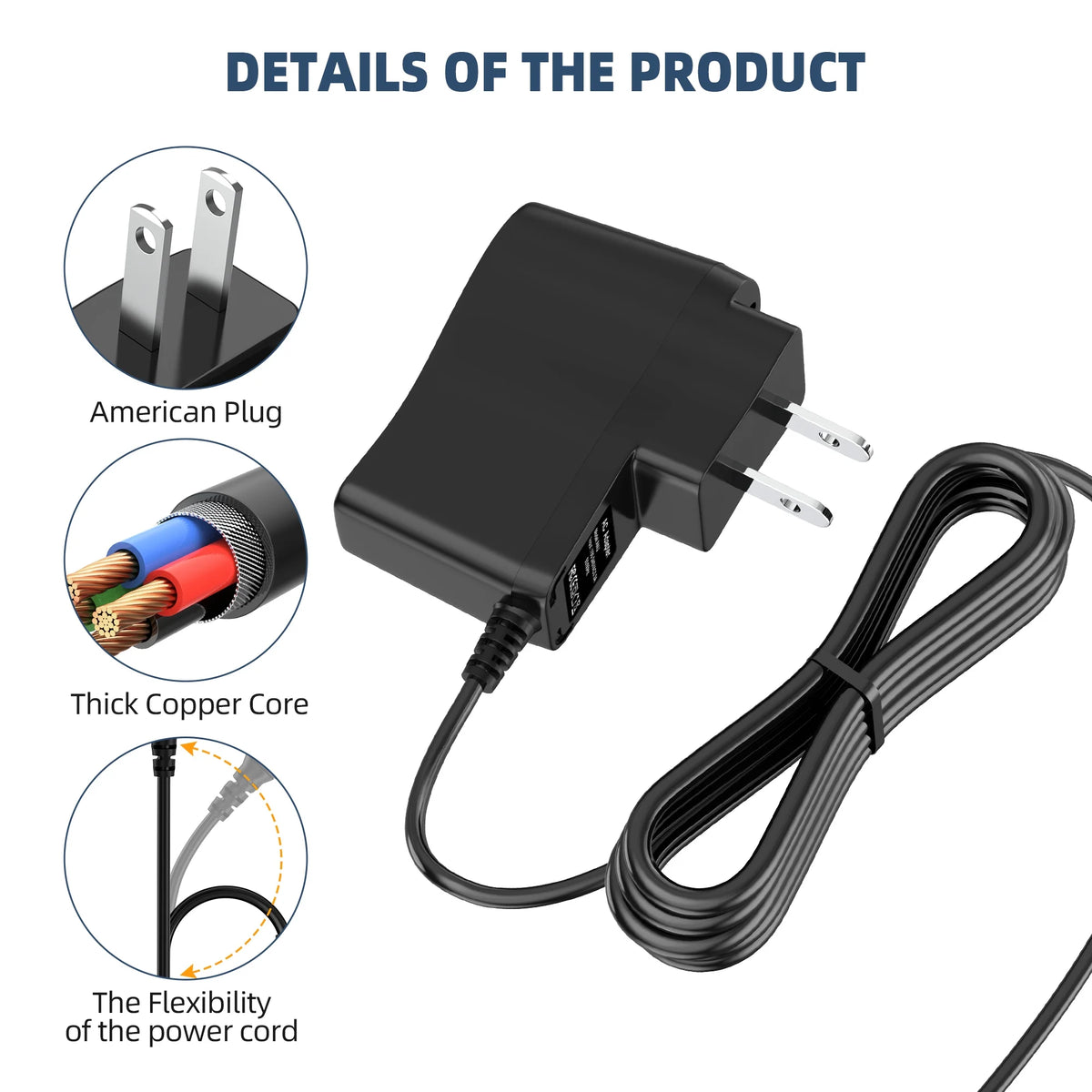 AC DC Adapter for Vacuum Plug In Battery Charger Power Supply Cord W8392