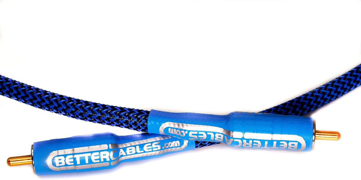 Blue Silver Copper Hybrid Low-Capacitance Coaxial Cable 6 Feet E57406