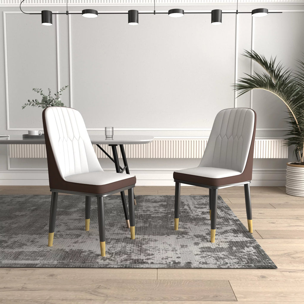 Faux Leather Dining Chairs Set of 2 Gray D25387