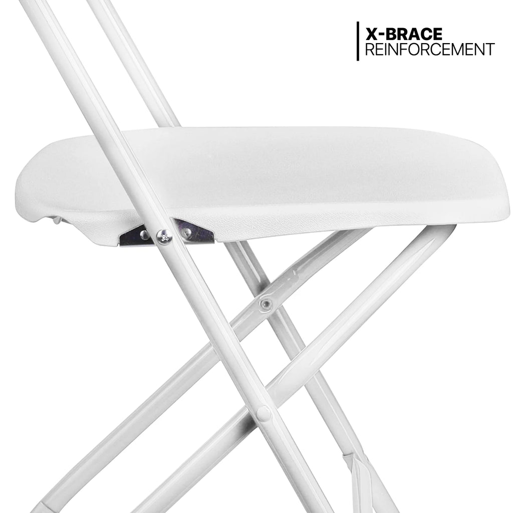 11-Piece 6 Ft Folding Dining Table with Chairs Set, White H6407