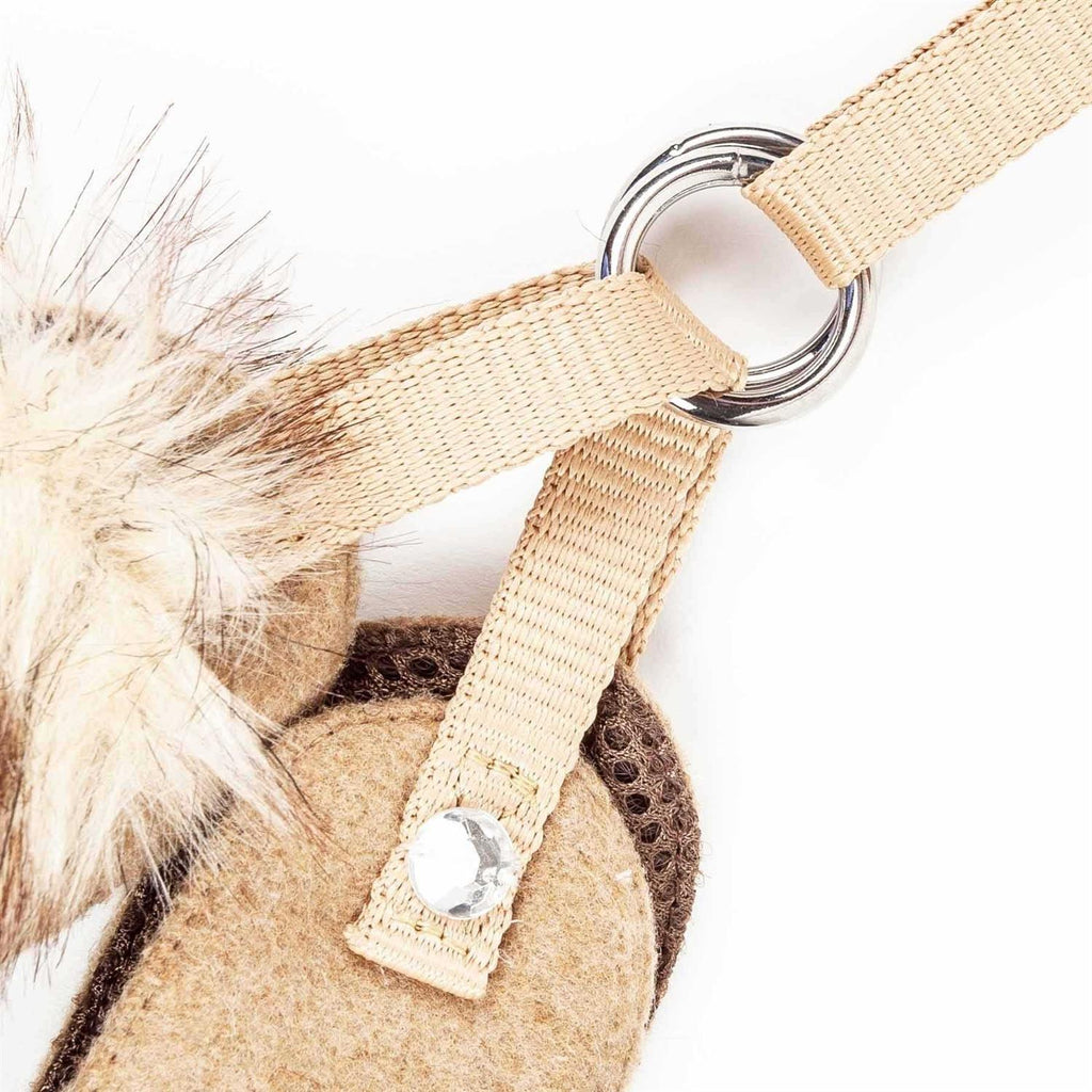 Adjustable Mesh Dog Harness-Leash with Fur Collar U680554