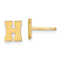 10K Yellow Gold Initial H Post Earrings D1415