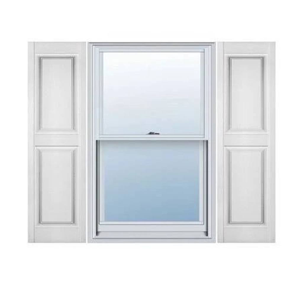 12 inchw x 47 inchh Vinyl Williamsburg Double Panel Shutters O55698