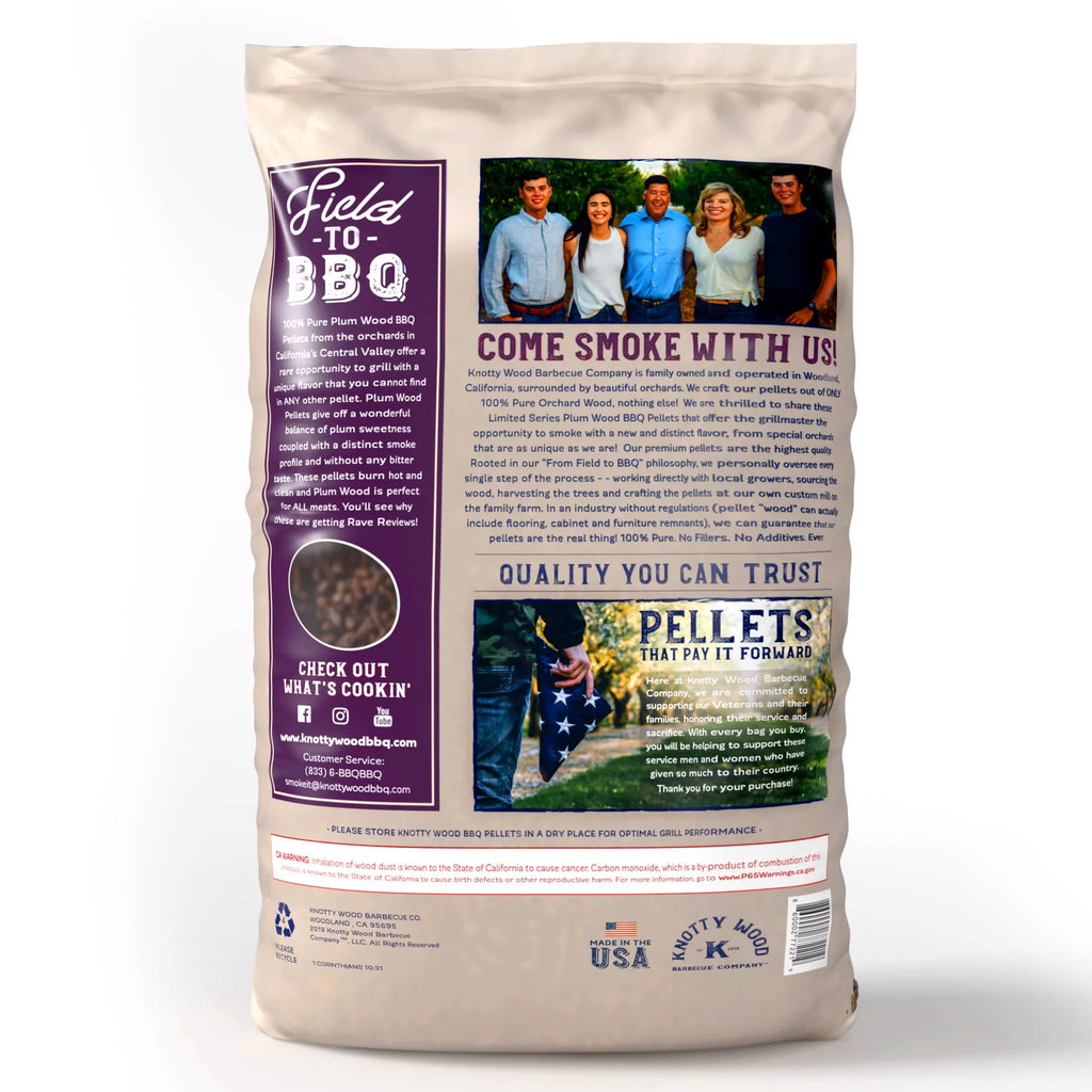Plum Wood BBQ Cooking Pellets 40 lbs O43681