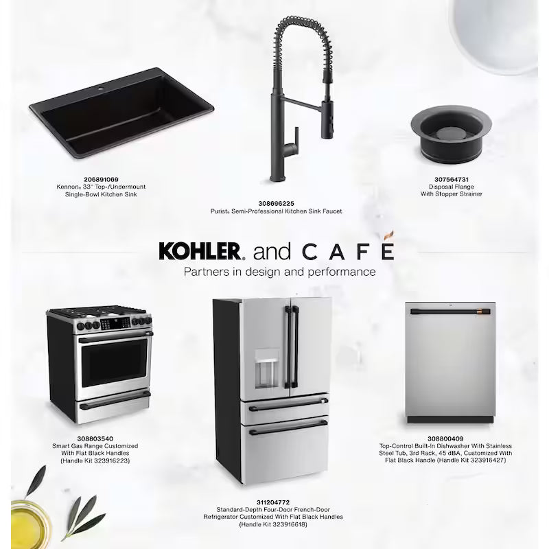 Single Wall Oven Handle Kit in Flat Black O48435