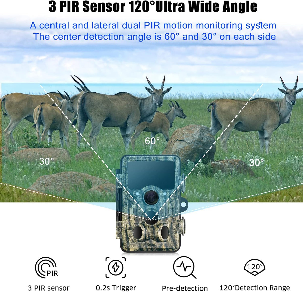 1296P 20MP WiFi Trail Camera with 940nm Night Vision J694443