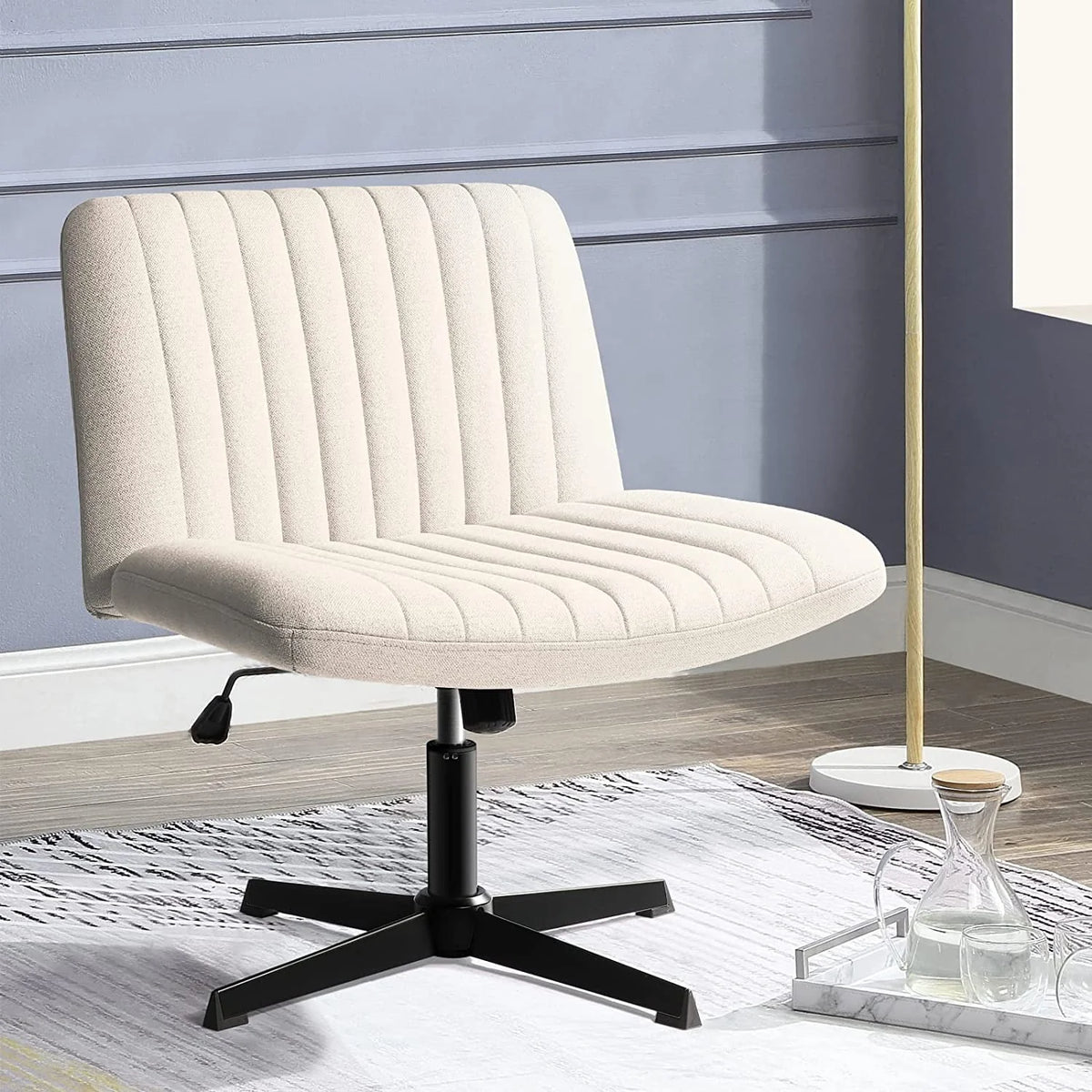 Armless Fabric Padded Swivel Office Chair G66702