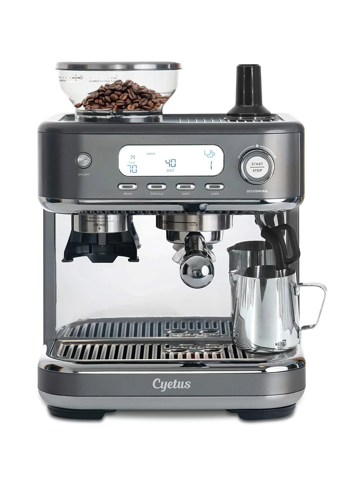 All in One Espresso Machine with Coffee Grinder and Milk Steam Wand Q89449