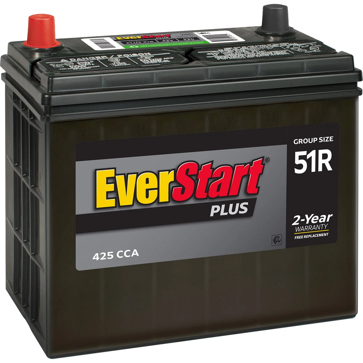 Lead Acid Automotive Battery Group Size 51R 12 Volt 425 CCA V2197