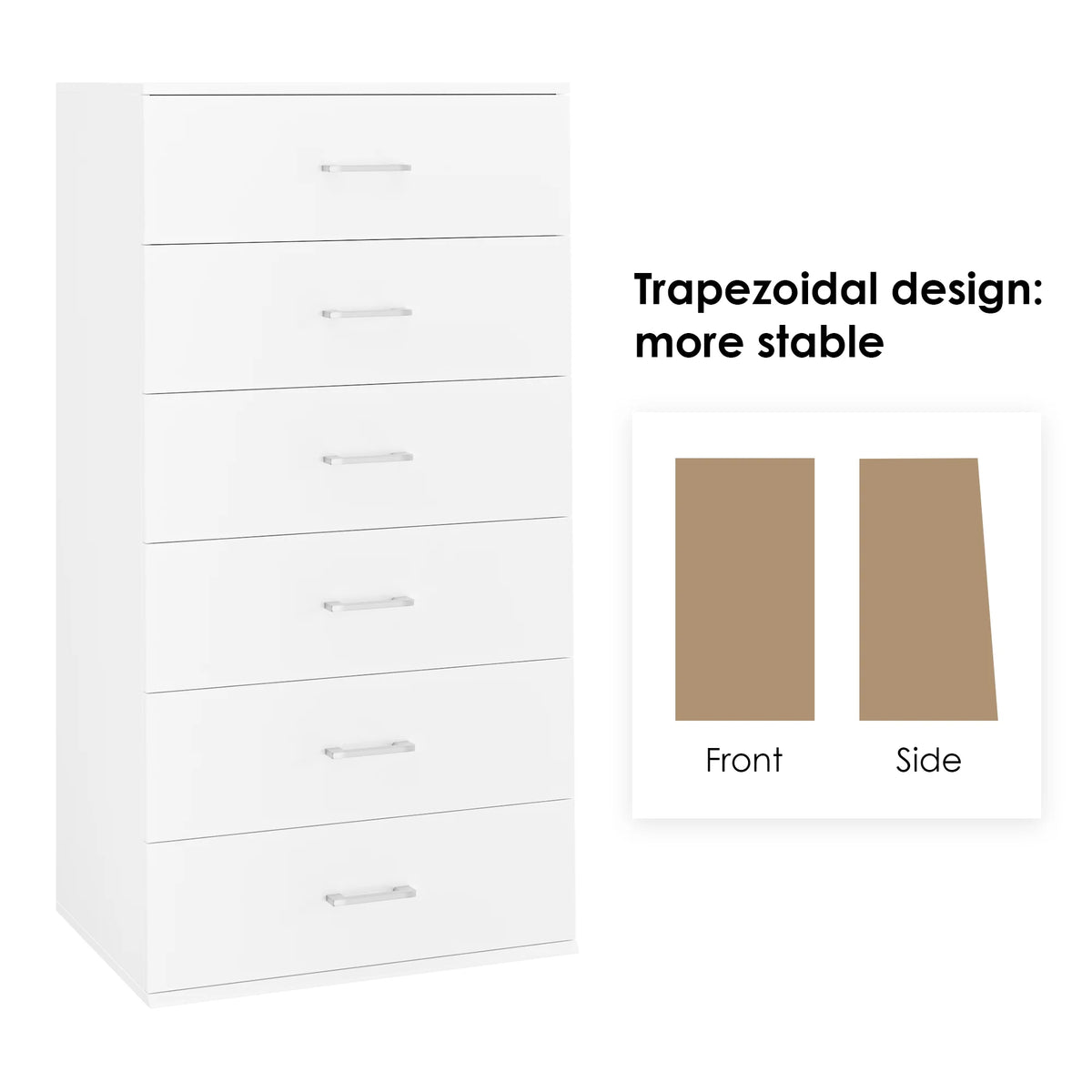 White 6 Drawer Wood Dresser Q6548
