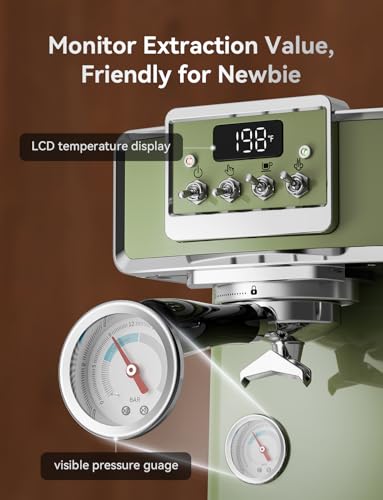 Green 15Bar Stainless Steel Espresso Machine U7053