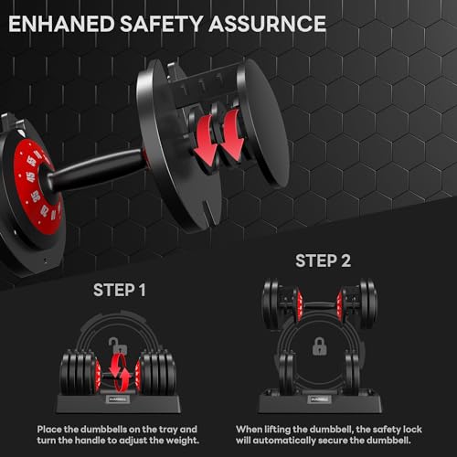 Adjustable Dumbbells 5LB to 110LB 5 in1 25/55LB Dumbbell Set with Anti-Slip Metal Handle G565