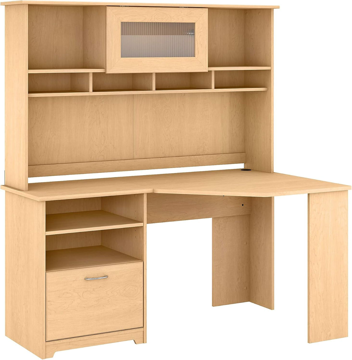 Corner Desk with Hutch, Linen White Oak C6016