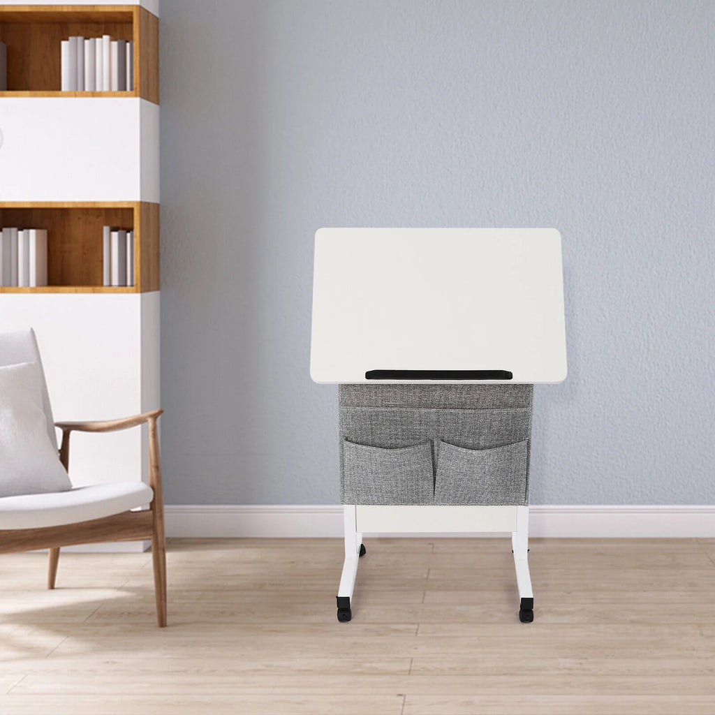 Adjustable Rolling Laptop Desk with Storage Q254