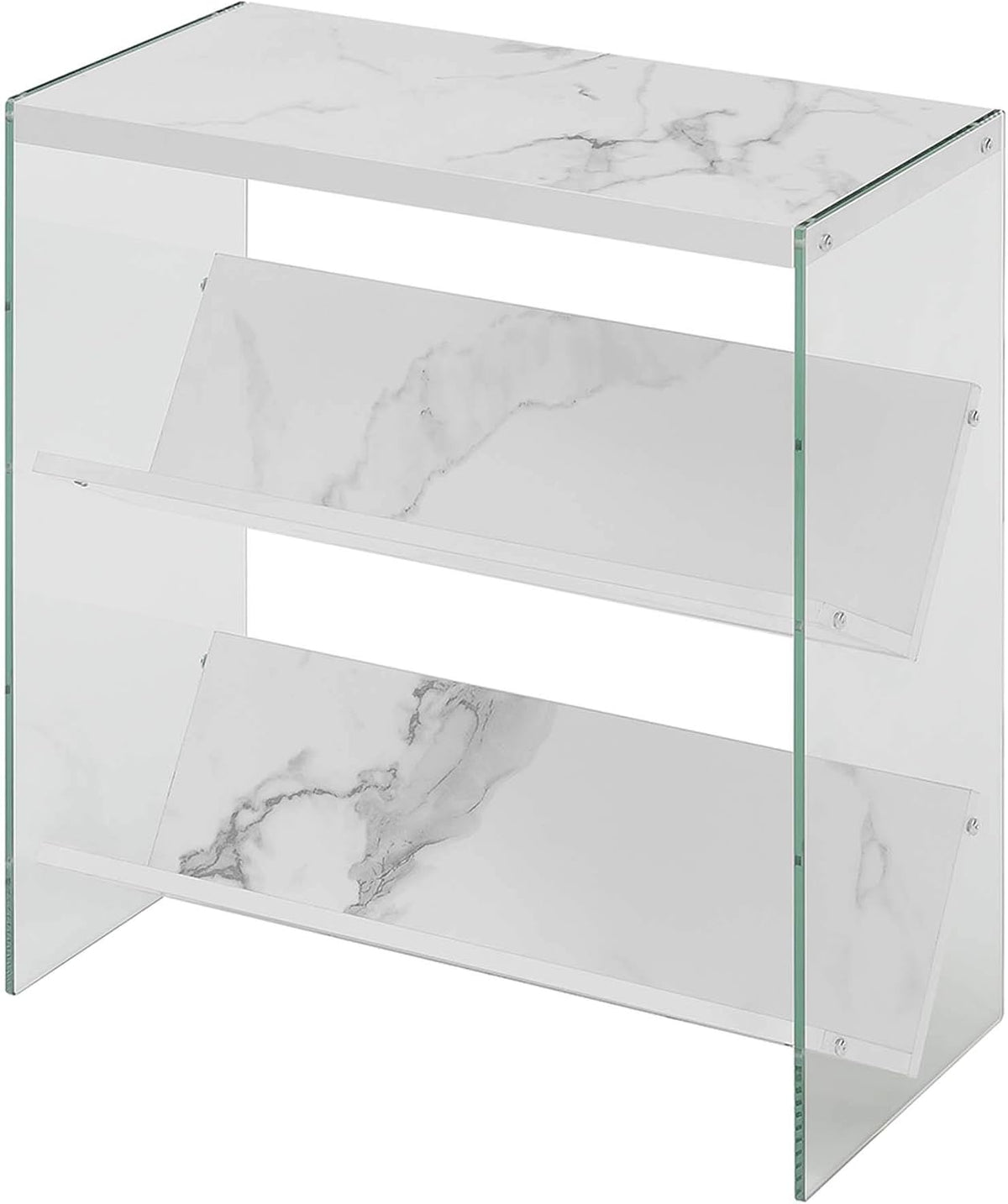 White Glass Bookcase Z6672