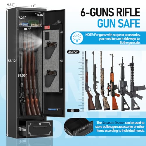 6 Gun Safe with Drawer S8606