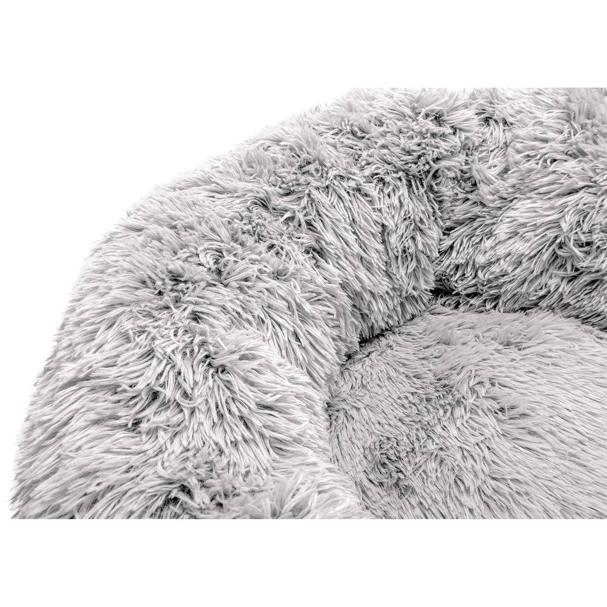 Medium Mist Gray Long Fur Dog Bed O52195