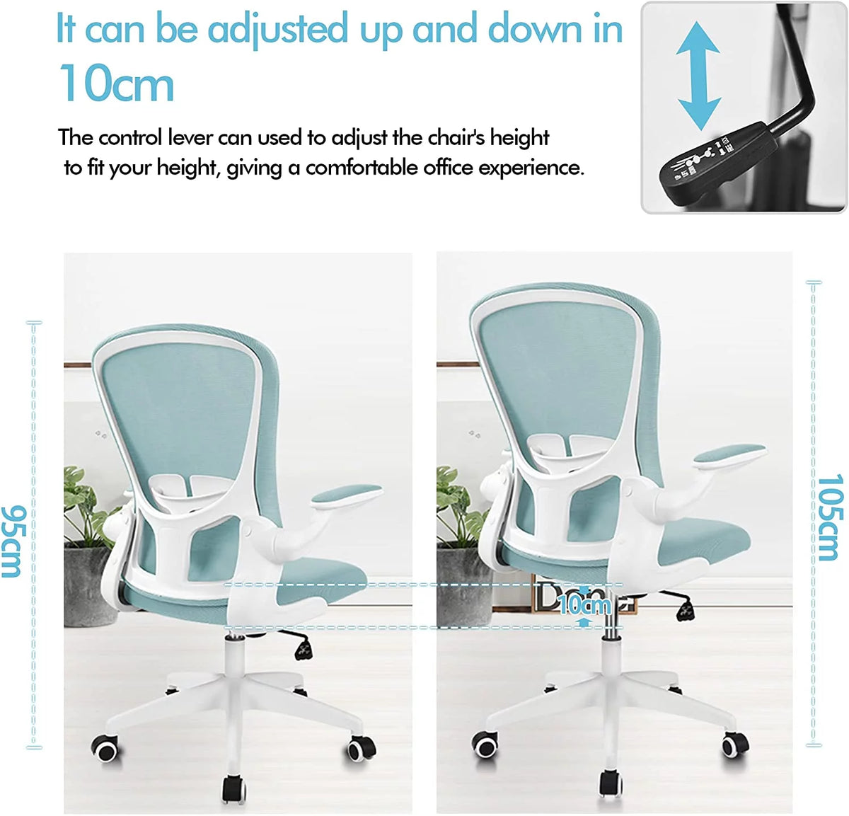 Black Ergonomic Office Chair with Lumbar Support W235