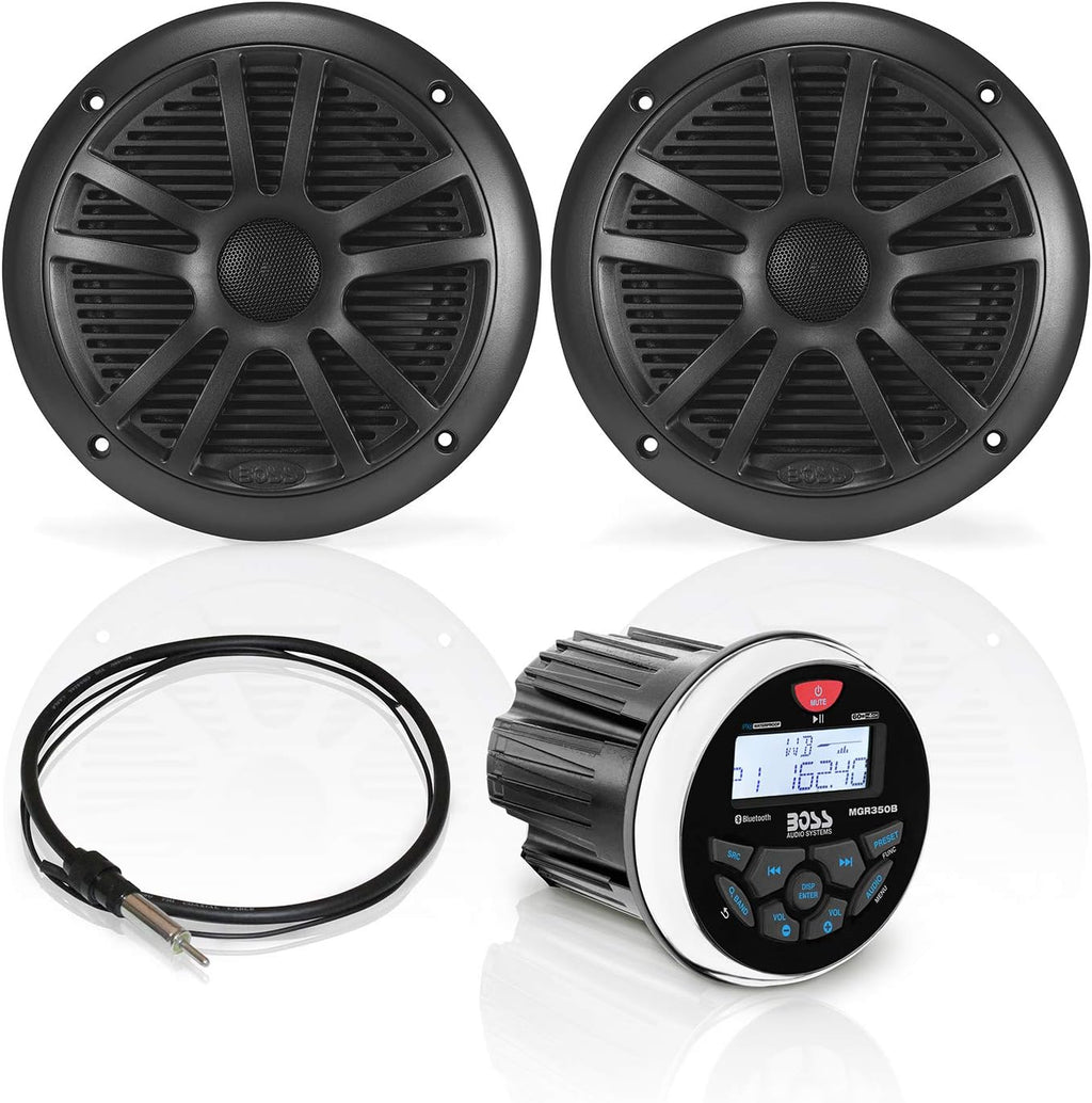 Marine Gauge Receiver and Speaker Package with 6.5 Inch Speakers M806292