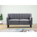 Grey Velvet Square Arms Loveseat C2868