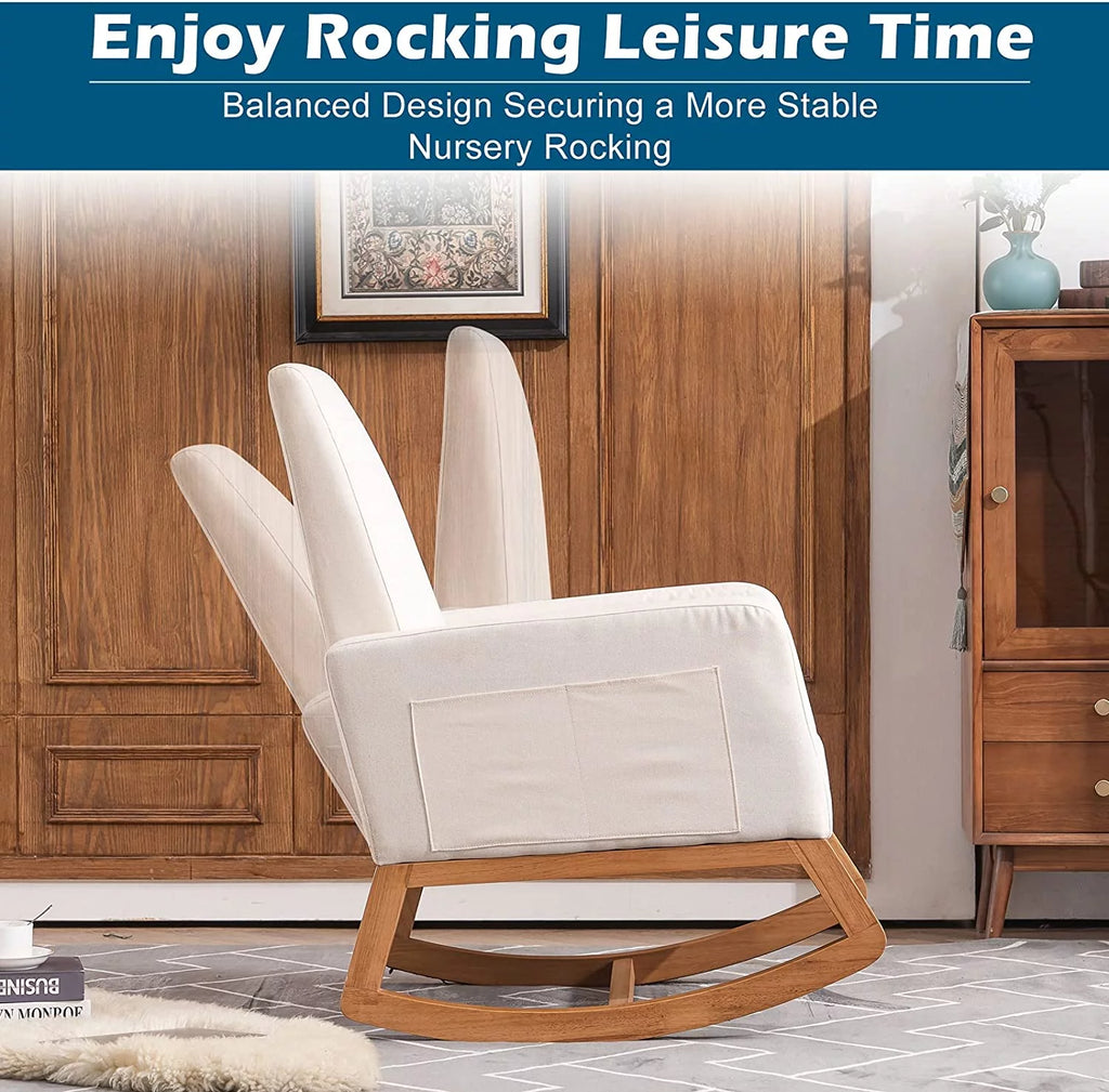 Beige Solid Wood Rocking Chair C636376