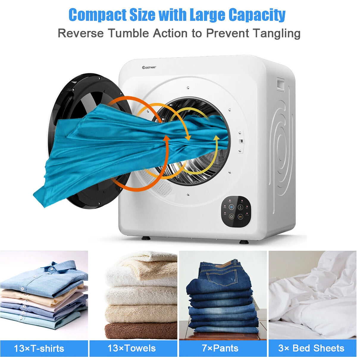 1700W Portable Electric Tumble Clothes Dryer 13.2 lbs G658