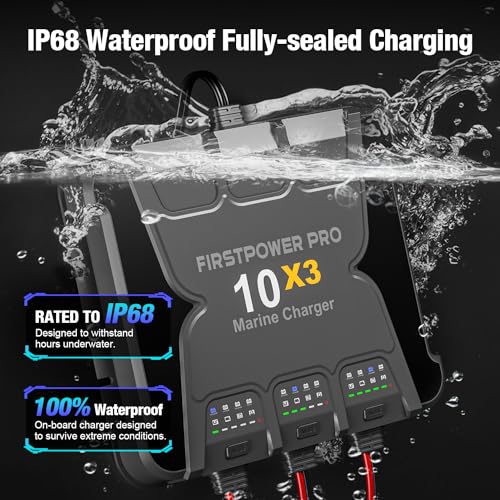 30A 12V Waterproof Onboard Battery Charger for SLA/AGM, Lithium, Calcium & Deep-Cycle Battery M704351