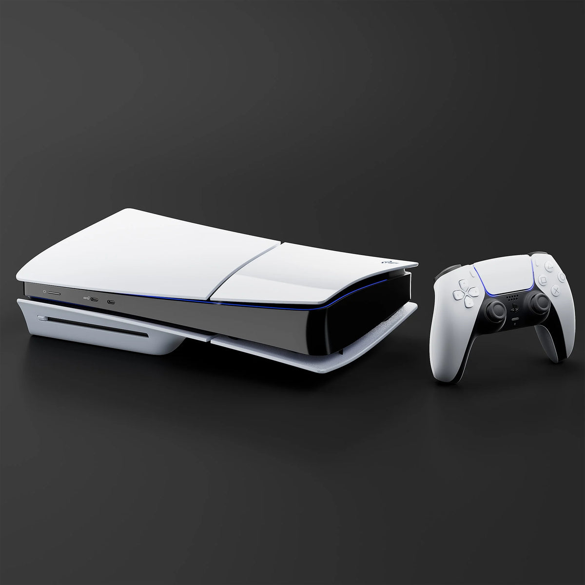 PlayStation 5 Slim Disc 2TB SSD Edition with Two Controllers White and Cosmic Red DualSense and Mytrix Hard Shell Protective Controller Case C115