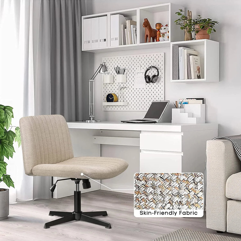 Armless Fabric Padded Swivel Office Chair G66702
