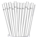 12-Pack Reusable Hard Plastic Clear Straws 10.5 in x 0.3 in with Cleaning Brush J8975