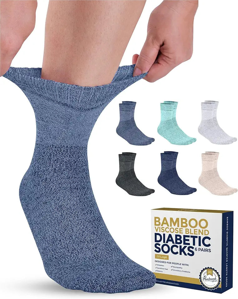 Bamboo Viscose Diabetic Ankle Socks 6 Pairs Z408