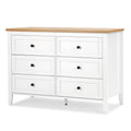 White 6 Drawer Wood Dresser with Metal Knobs Z969274